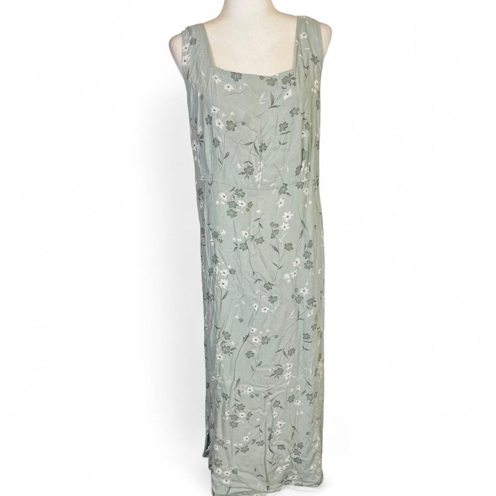 Vintage 90s Kathie Lee Woman Plus Size 22W Floral Tie Waist Dress Sleeveless